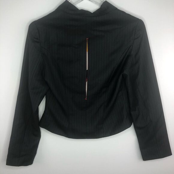 Ollie Sang Blazer Black Pinstripe with Back Design - Picture 2 of 8